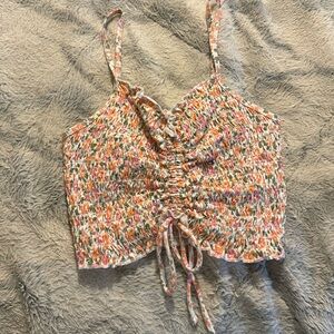 flowered aeropostale cropped tank top size XS